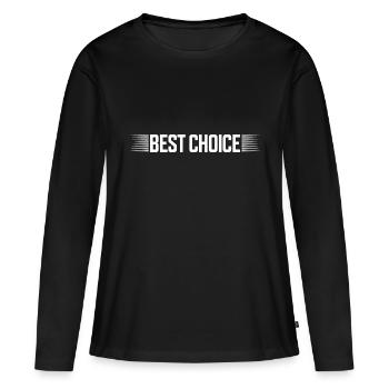 MEILLEUR CHOIX - T-shirt manches longues Premium bio Femme - noir - Devant - Julia (174cm)