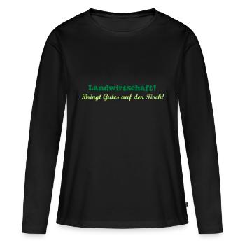 Agriculture - T-shirt manches longues Premium bio Femme - noir - Devant - Julia (174cm)