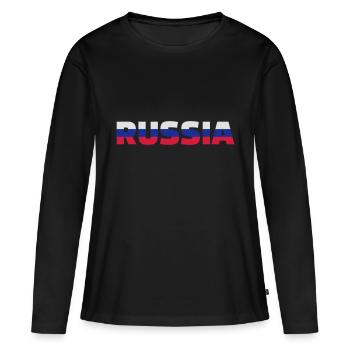 Russia - Women's Premium Organic Long Sleeve Shirt - black - Front - Julia (174cm)