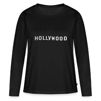 Hollywood Sign Letters - Frauen Premium Bio Langarmshirt - Schwarz - Vorne - Julia (174cm)