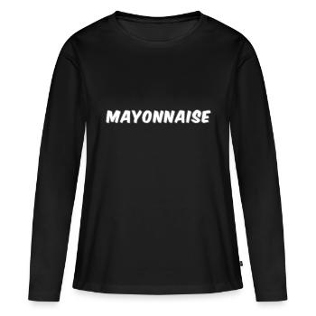 Mayonnaise - T-shirt manches longues Premium bio Femme - noir - Devant - Julia (174cm)