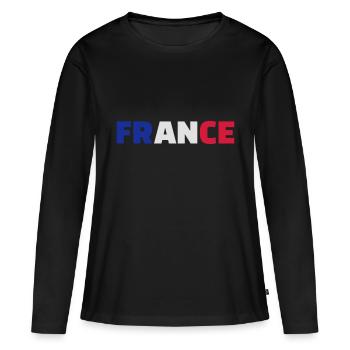 Frankreich - Frauen Premium Bio Langarmshirt - Schwarz - Vorne - Julia (174cm)