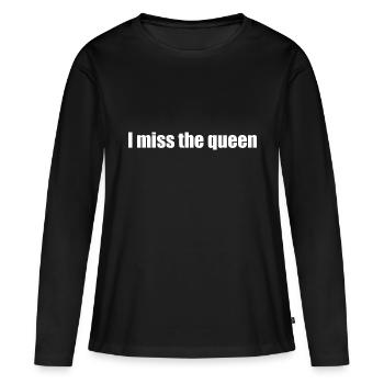 La reine me manque - T-shirt manches longues Premium bio Femme - noir - Devant - Julia (174cm)