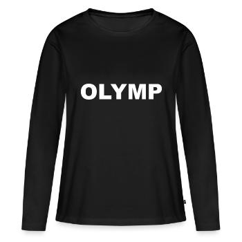 Mont Olympe Montagne des dieux et des pouvoirs. Culturiste - T-shirt manches longues Premium bio Femme - noir - Devant - Julia (174cm)