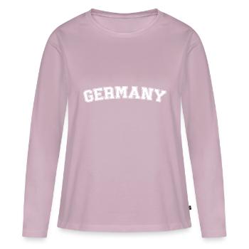 Germany - T-shirt manches longues Premium bio Femme - rose poudré - Devant - Julia (174cm)