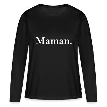 Maman - Frauen Premium Bio Langarmshirt - Schwarz - Vorne - Julia (174cm)