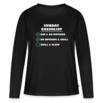 Liste de contrôle du dimanche - T-shirt manches longues Premium bio Femme - noir - Devant - Julia (174cm)