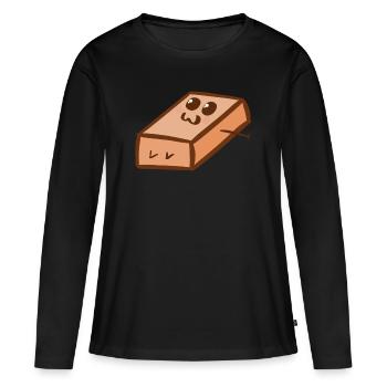 Brick Brick Brick Happy Funny Cool - Women's Premium Organic Long Sleeve Shirt - black - Front - Julia (174cm)
