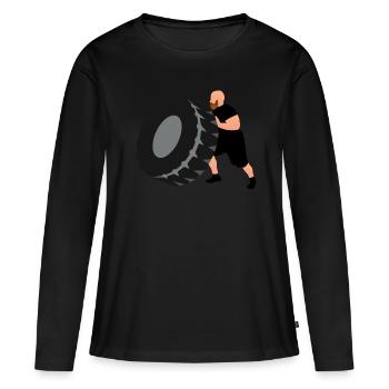 hercule - T-shirt manches longues Premium bio Femme - noir - Devant - Julia (174cm)