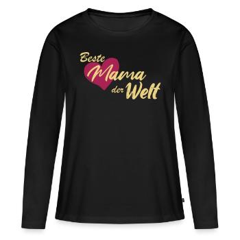 Beste Mama der Welt - Frauen Premium Bio Langarmshirt - Schwarz - Vorne - Julia (174cm)
