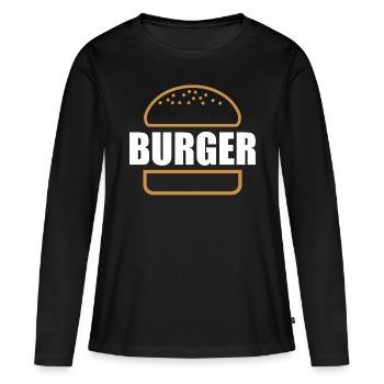 Hamburger hamburger restauration rapide - T-shirt manches longues Premium bio Femme - noir - Devant - Julia (174cm)