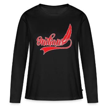 INDIANS - Women's Premium Organic Long Sleeve Shirt - black - Front - Julia (174cm)