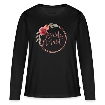 Demoiselle d'honneur - demoiselle d'honneur - T-shirt manches longues Premium bio Femme - noir - Devant - Julia (174cm)