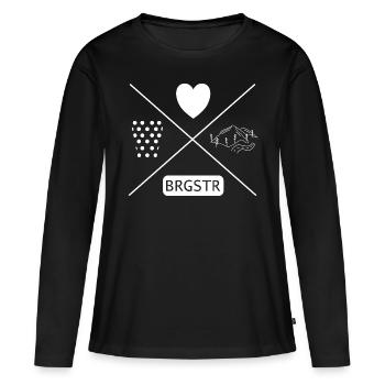 BRGSTR - Bergstrasses Liebe - T-shirt manches longues Premium bio Femme - noir - Devant - Julia (174cm)