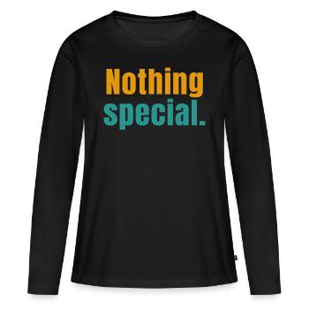 rien de spécial - T-shirt manches longues Premium bio Femme - noir - Devant - Julia (174cm)