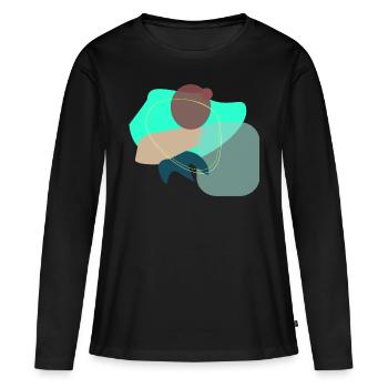 Abstract Shapes - Frauen Premium Bio Langarmshirt - Schwarz - Vorne - Julia (174cm)