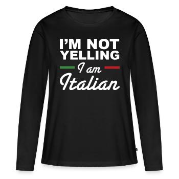 Je ne crie pas je suis italien - Italiens - T-shirt manches longues Premium bio Femme - noir - Devant - Julia (174cm)