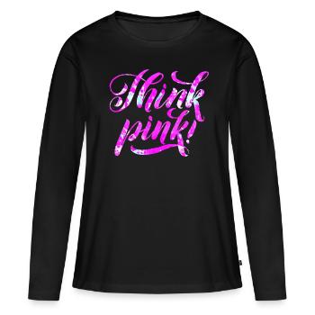 Breast cancer - Women's Premium Organic Long Sleeve Shirt - black - Front - Julia (174cm)