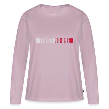 ne faites confiance à personne pour ne citer - T-shirt manches longues Premium bio Femme - rose poudré - Devant - Julia (174cm)