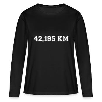 Marathon - T-shirt manches longues Premium bio Femme - noir - Devant - Julia (174cm)