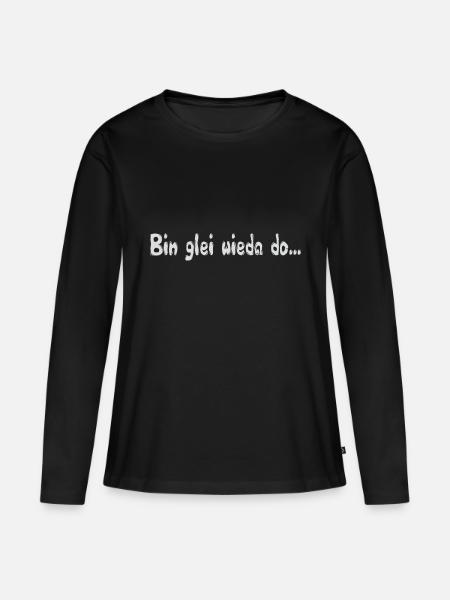 Bin gleich wieder da - Frauen Premium Bio Langarmshirt - Schwarz