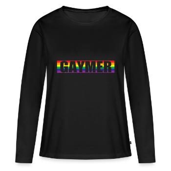 Gaymer - Frauen Premium Bio Langarmshirt - Schwarz - Vorne - Julia (174cm)