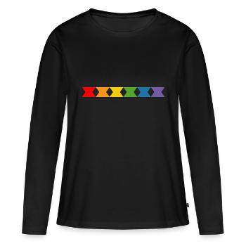 Diabolo arc-en-ciel - T-shirt manches longues Premium bio Femme - noir - Devant - Julia (174cm)