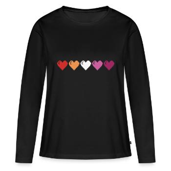 Cadeau LGBT Gay Lesbiennes Retrogaming - T-shirt manches longues Premium bio Femme - noir - Devant - Julia (174cm)