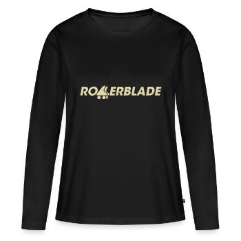 Rollerblade Logo Bright - T-shirt manches longues Premium bio Femme - noir - Devant - Julia (174cm)