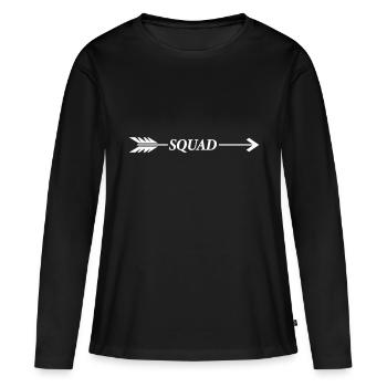 squad pfeil - Frauen Premium Bio Langarmshirt - Schwarz - Vorne - Julia (174cm)