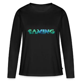 Jeu 2 - T-shirt manches longues Premium bio Femme - noir - Devant - Julia (174cm)