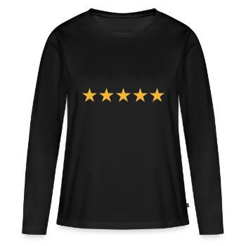 Évaluation 5 étoiles - Évaluation 5 étoiles vide - T-shirt manches longues Premium bio Femme - noir - Devant - Julia (174cm)