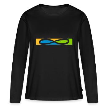 Icône Stripe Infinity - T-shirt manches longues Premium bio Femme - noir - Devant - Julia (174cm)