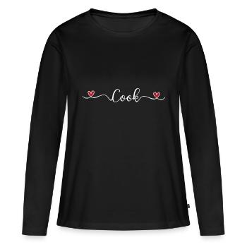 Cuire - T-shirt manches longues Premium bio Femme - noir - Devant - Julia (174cm)