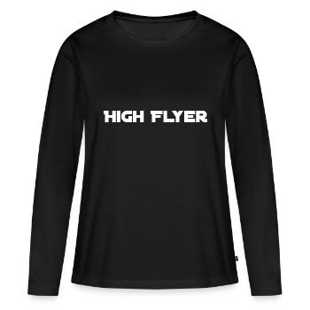 Haut vol - T-shirt manches longues Premium bio Femme - noir - Devant - Julia (174cm)