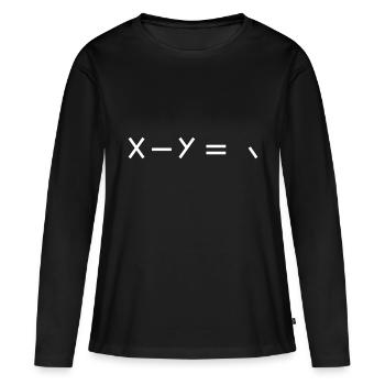 Une soustraction amusante - T-shirt manches longues Premium bio Femme - noir - Devant - Julia (174cm)