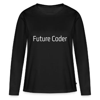Codeur du futur - T-shirt manches longues Premium bio Femme - noir - Devant - Julia (174cm)