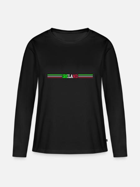 ireland stripes - Frauen Premium Bio Langarmshirt - Schwarz