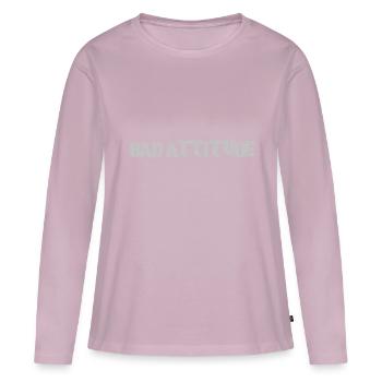 Bad Attitude - T-shirt manches longues Premium bio Femme - rose poudré - Devant - Julia (174cm)