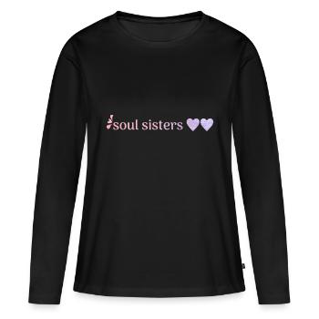 amis - T-shirt manches longues Premium bio Femme - noir - Devant - Julia (174cm)