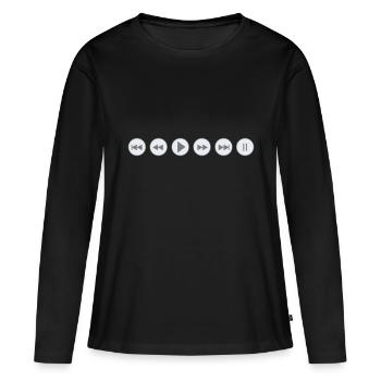 Écoutez - T-shirt manches longues Premium bio Femme - noir - Devant - Julia (174cm)