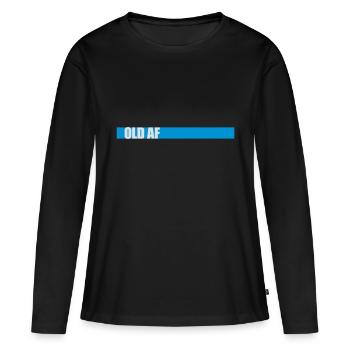 old AF Text Logo - Frauen Premium Bio Langarmshirt - Schwarz - Vorne - Julia (174cm)