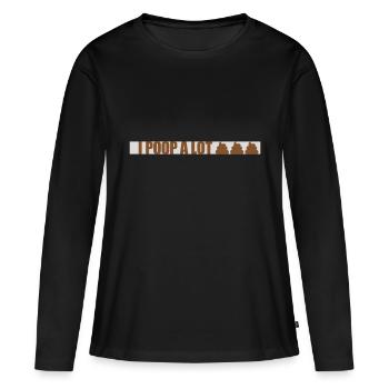 Je fais beaucoup caca - T-shirt manches longues Premium bio Femme - noir - Devant - Julia (174cm)