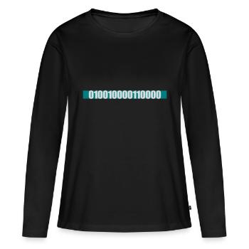 Binary Code Program Language - Women's Premium Organic Long Sleeve Shirt - black - Front - Julia (174cm)