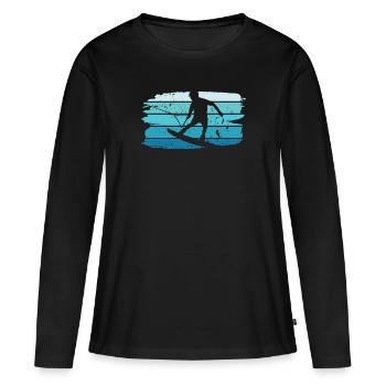 Wakeboard wakeboarder waterskiing gift - Women's Premium Organic Long Sleeve Shirt - black - Front - Julia (174cm)