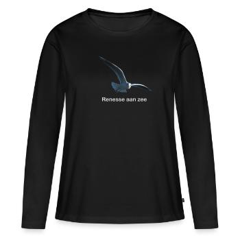 Renesse Moewe - Frauen Premium Bio Langarmshirt - Schwarz - Vorne - Julia (174cm)