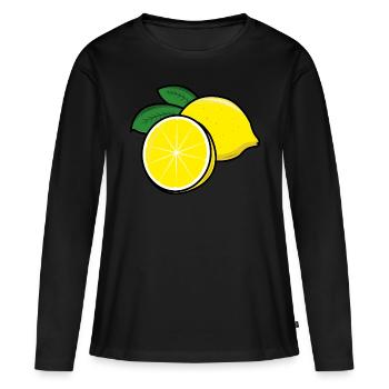 Lemon - Women's Premium Organic Long Sleeve Shirt - black - Front - Julia (174cm)