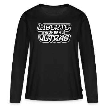 Liberté pour les Ultras - T-shirt manches longues Premium bio Femme - noir - Devant - Julia (174cm)