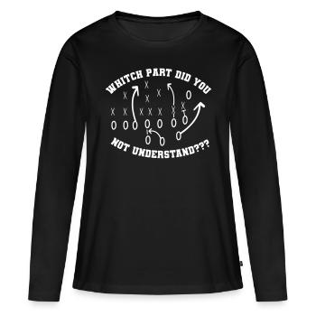 Tactiques de football américain de l'entraîneur - T-shirt manches longues Premium bio Femme - noir - Devant - Julia (174cm)