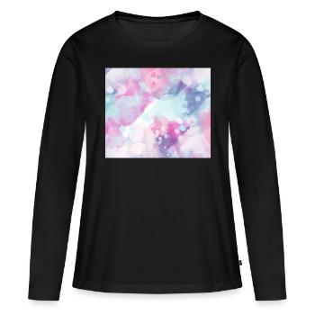 Impression aquarelle - T-shirt manches longues Premium bio Femme - noir - Devant - Julia (174cm)